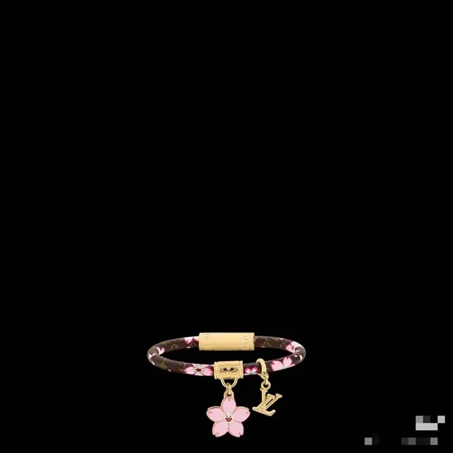 Louis Vuitton Cherry Blossom Bangle Brown Gold Monogram Canvas Enamel Charm Bracelet 2
