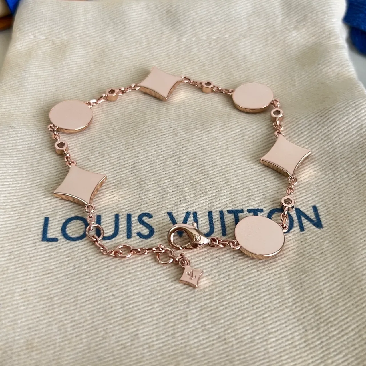 Louis Vuitton Color Blossom BB Star and Sun Multi-Motif Gold White Rose Bracelet 2