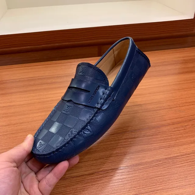 Louis Vuitton Damier Cobalt mocassim azul marinho mocassim 2