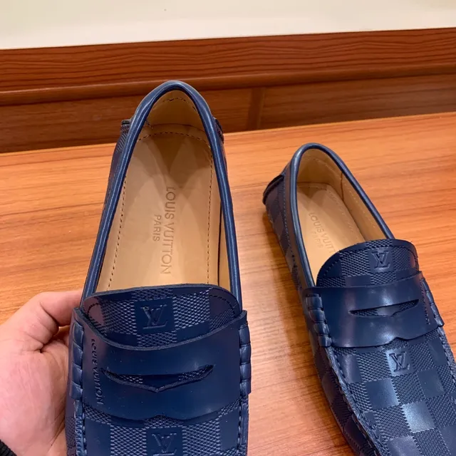 Louis Vuitton Damier Cobalt mocassim azul marinho mocassim 3