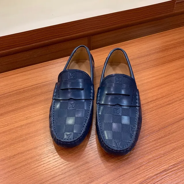 Louis Vuitton Damier Cobalt mocassim azul marinho mocassim 4