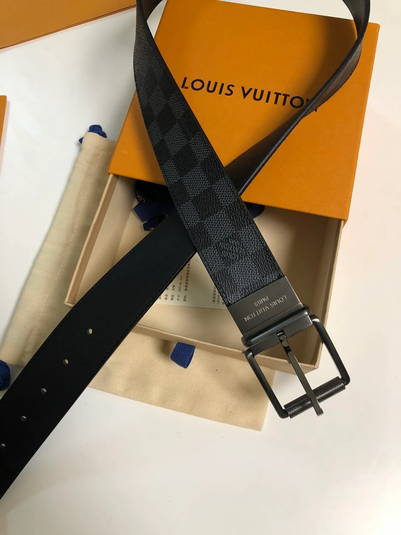 Ceinture Louis Vuitton Damier Graphite Noir Gris Monogram Canvas Réversible Gunmetal Cuir 2