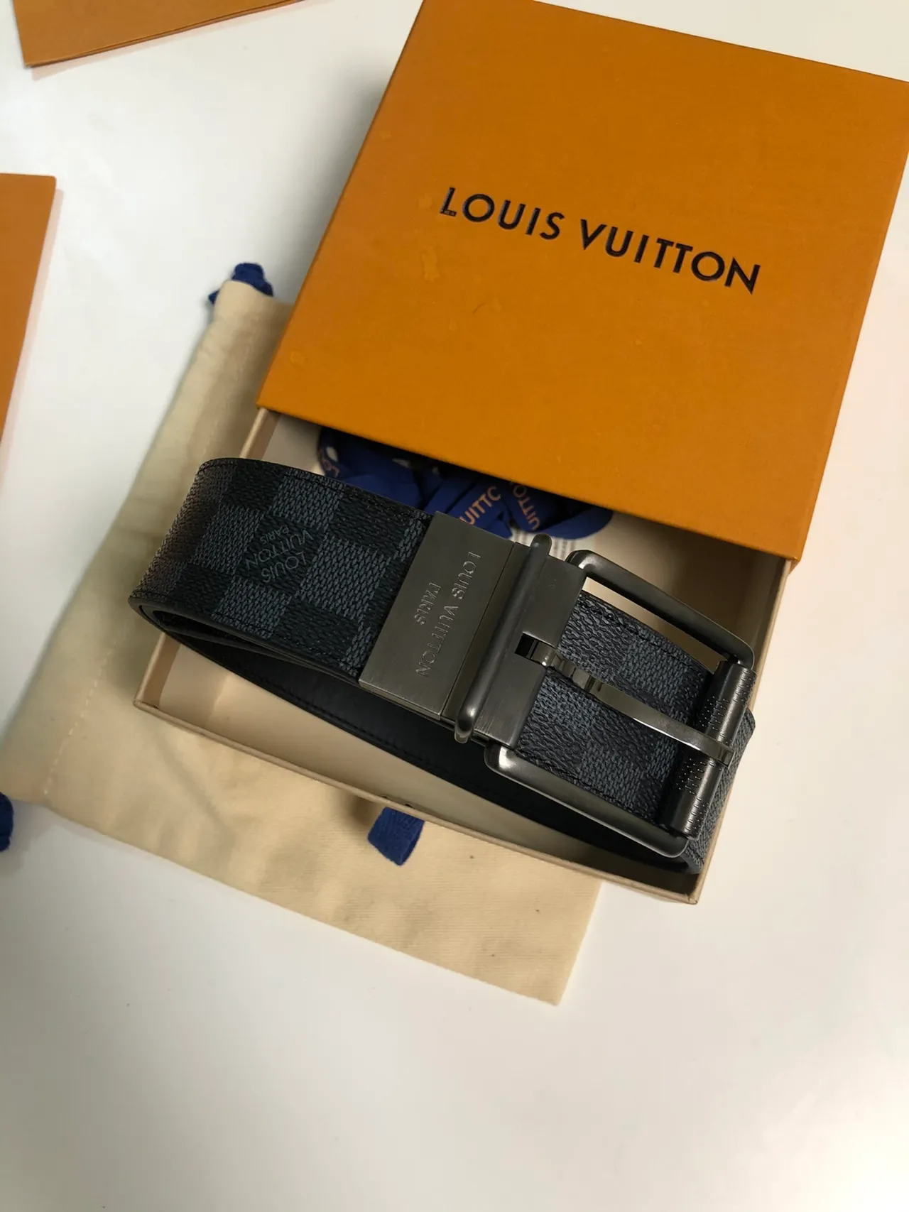 Ceinture Louis Vuitton Damier Graphite Noir Gris Monogram Canvas Réversible Gunmetal Cuir 5