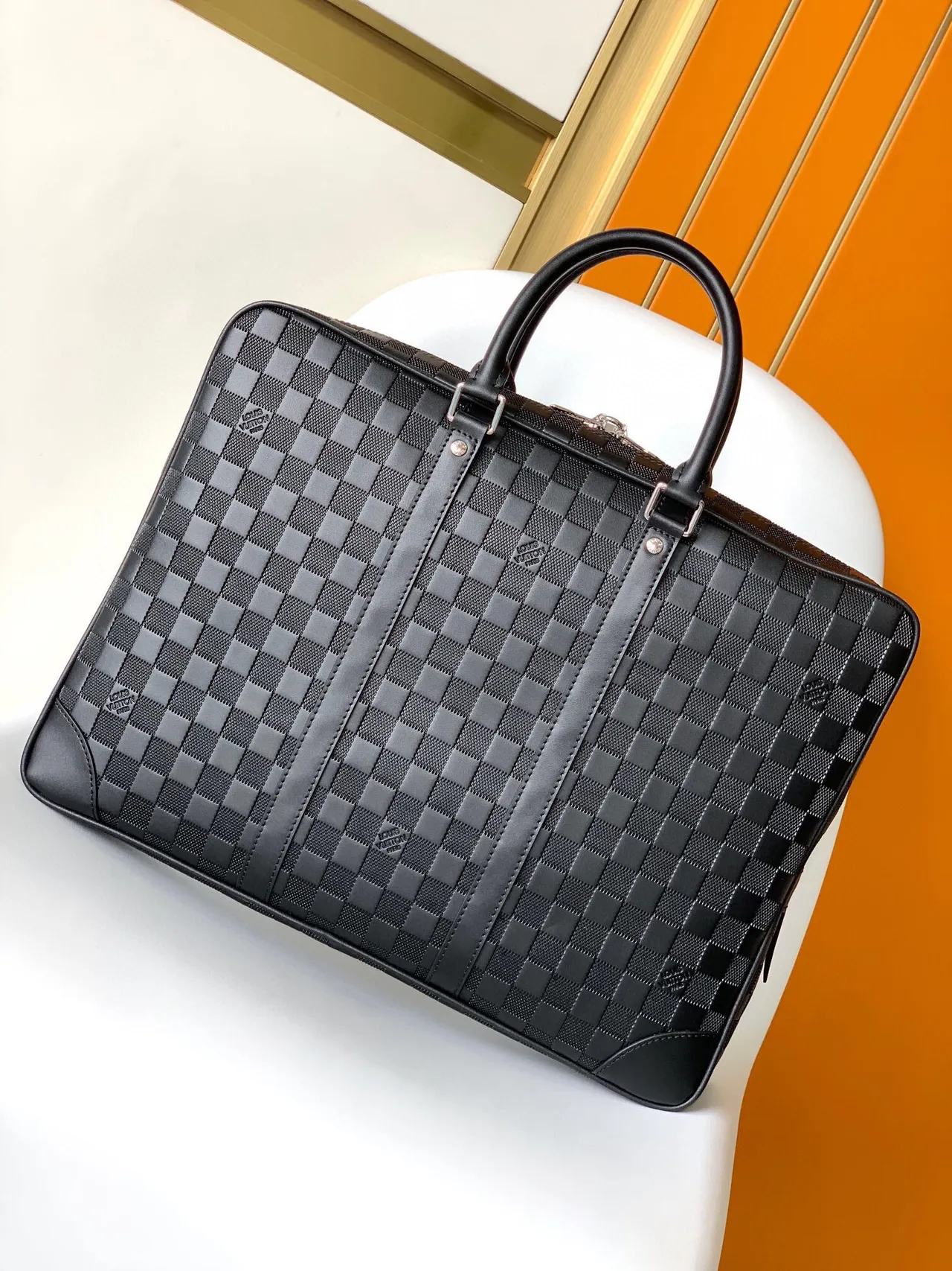 Louis Vuitton Damier Graphite Checkered Black Boston Bag 5