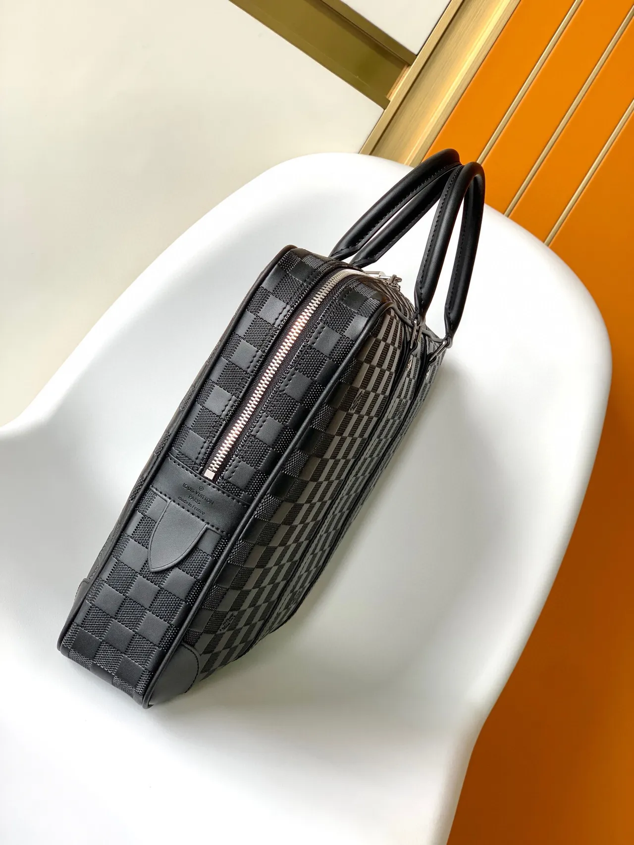 Louis Vuitton Damier Graphite Checkered Black Boston Bag 6