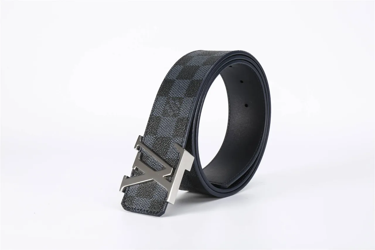 Louis Vuitton Damier Graphite Checkered Leather Belt 5