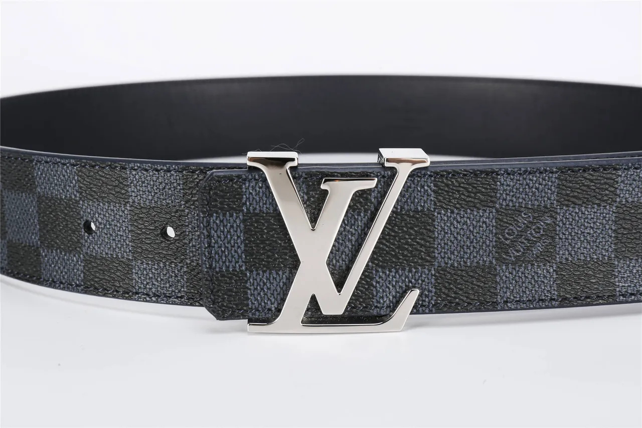 Louis Vuitton Damier Graphite Checkered Leather Belt 10
