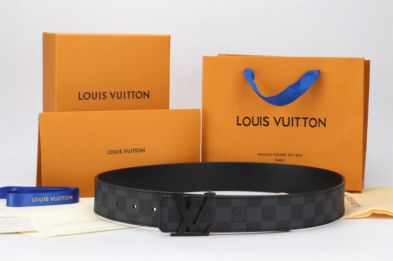 Louis Vuitton Damier Graphite Leather Belt 24