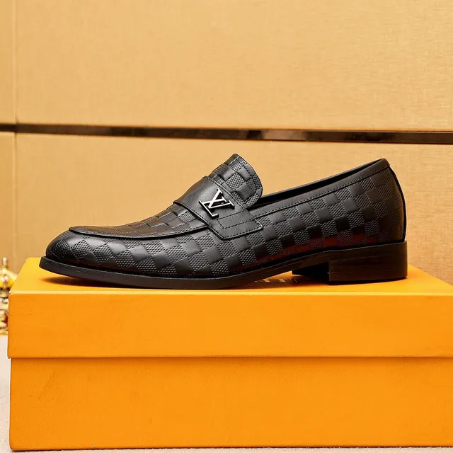 Louis Vuitton Damier Loafer Black Checkered Leather Polished Metal Hardware Loafer 5