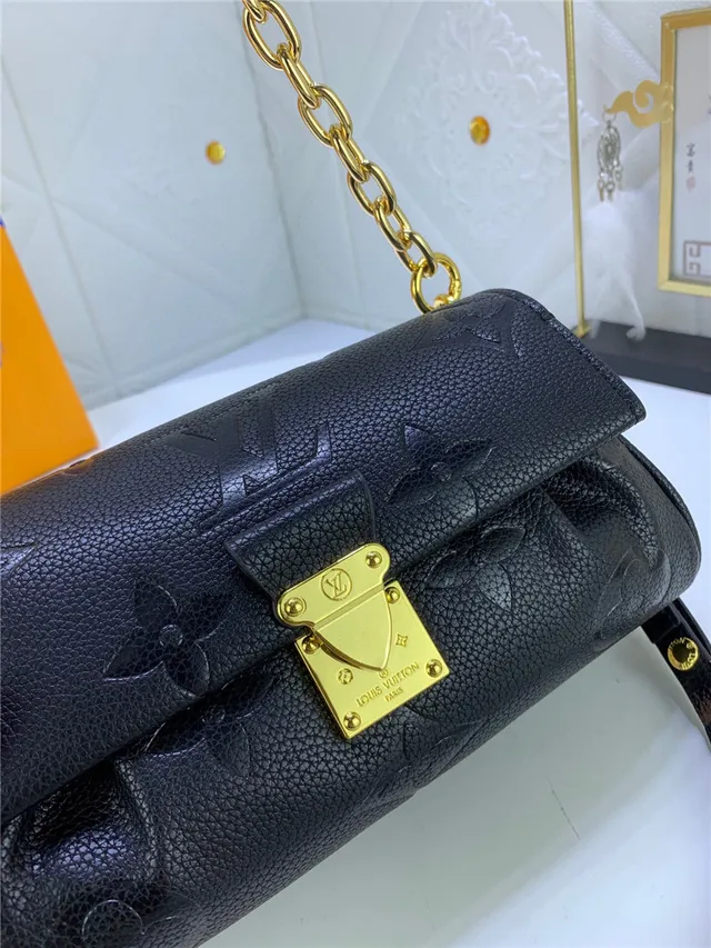 Louis Vuitton Dauphine Black Embossed Monogram Chain Bag 23