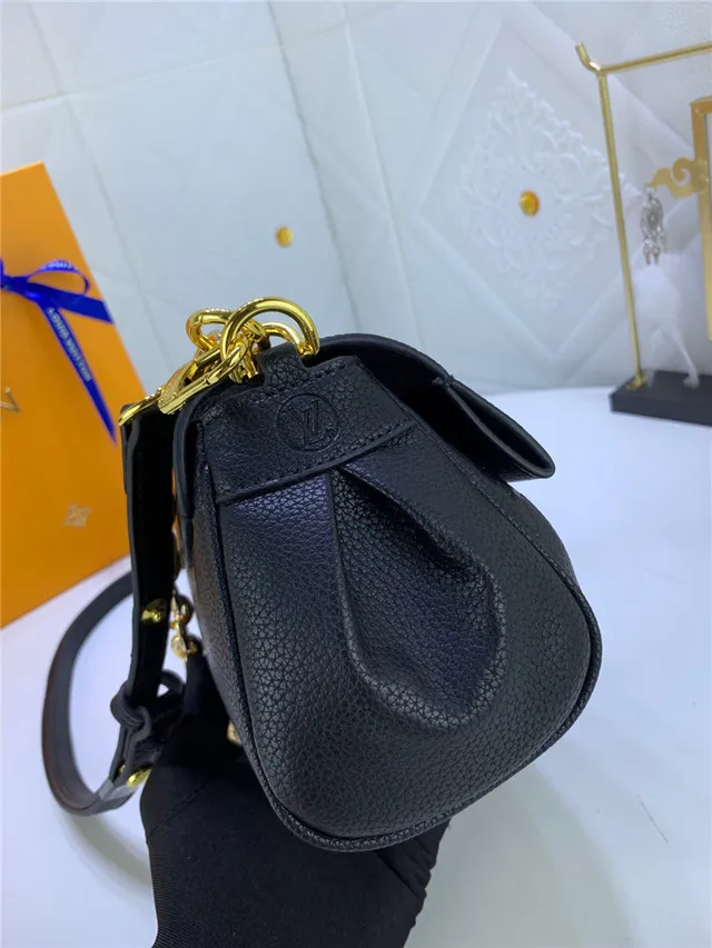Louis Vuitton Dauphine Black Embossed Monogram Chain Bag 24