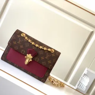 Louis Vuitton Dauphine Brown and Burgundy Monogram Chain Bag