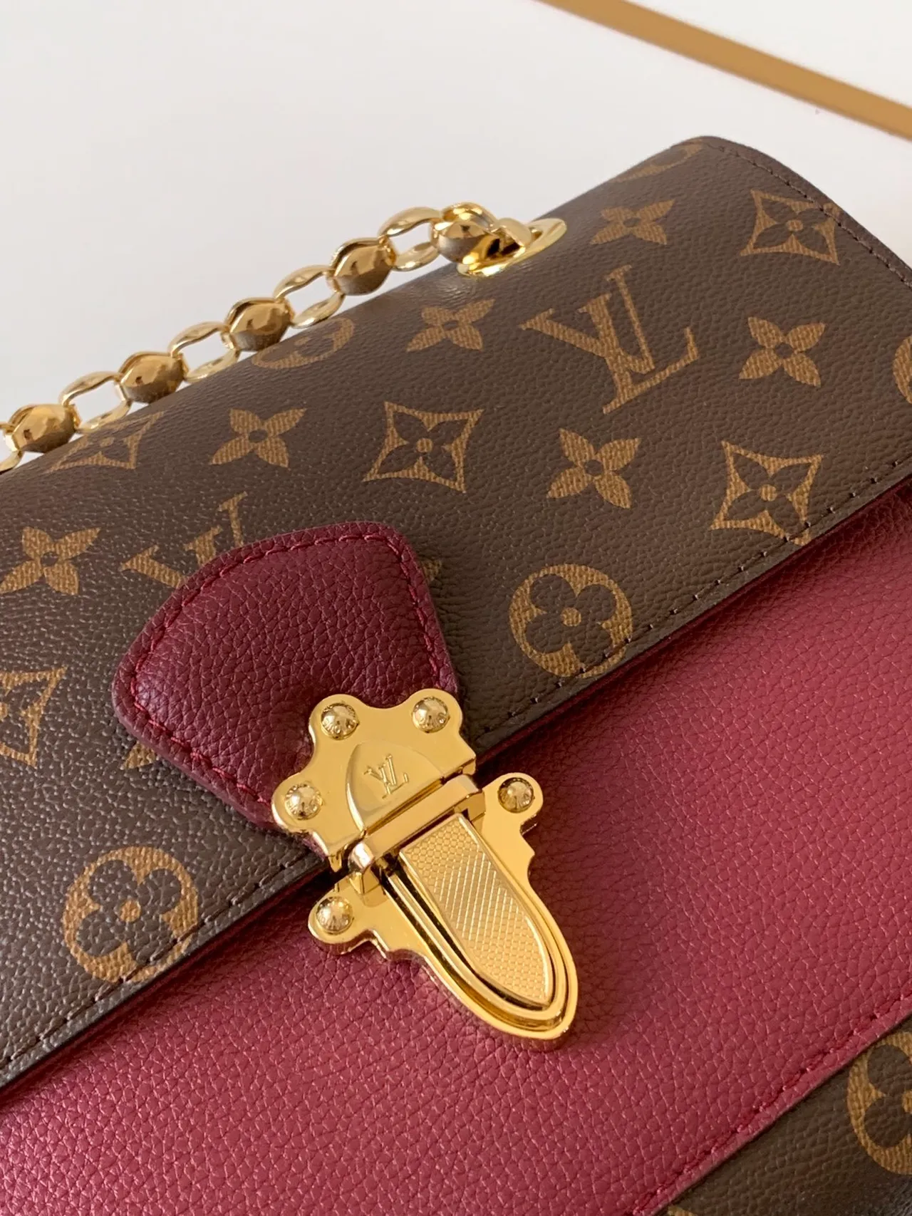 Louis Vuitton Dauphine Brown and Burgundy Monogram Chain Bag 3