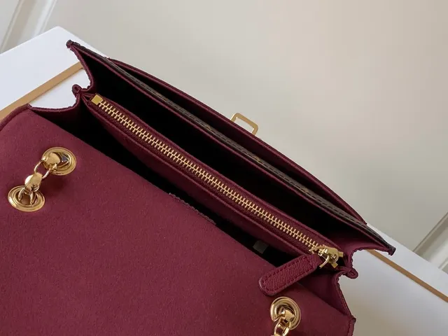 Louis Vuitton Dauphine Brown and Burgundy Monogram Chain Bag 4