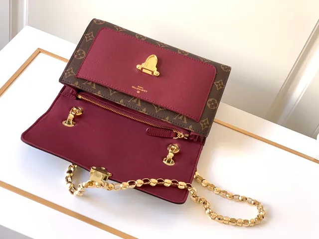 Louis Vuitton Dauphine Brown and Burgundy Monogram Chain Bag 5