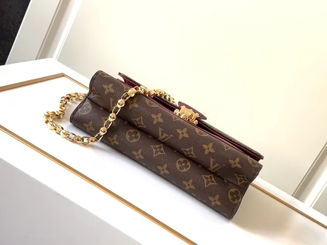 Louis Vuitton Dauphine Brown and Burgundy Monogram Chain Bag 6