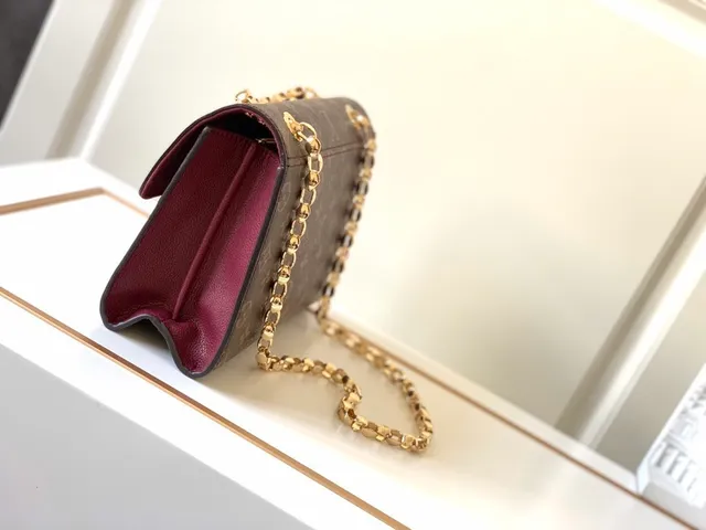 Louis Vuitton Dauphine Brown and Burgundy Monogram Chain Bag 8