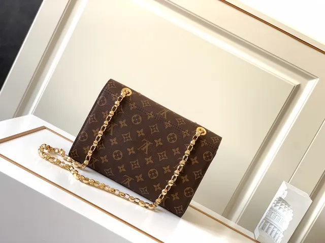 Louis Vuitton Dauphine Brown and Burgundy Monogram Chain Bag 9