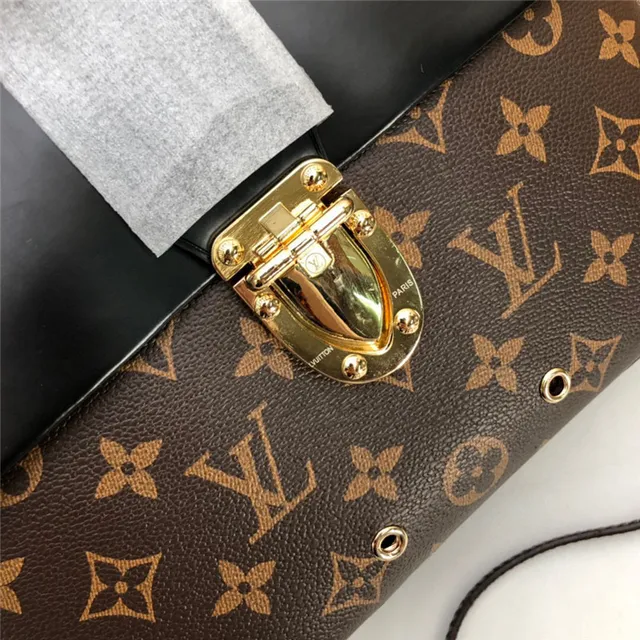 Louis Vuitton Dauphine Sac Tote Marron Toile Monogram et Cuir Noir 4