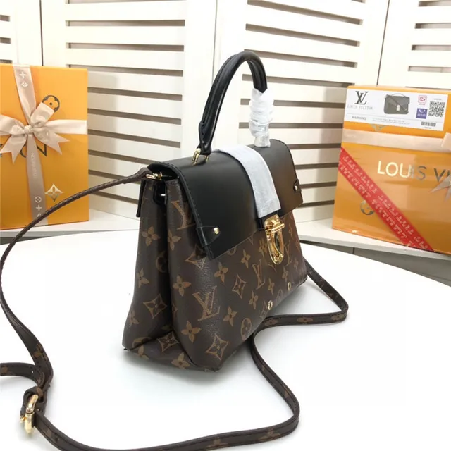 Louis Vuitton Dauphine Sac Tote Marron Toile Monogram et Cuir Noir 6