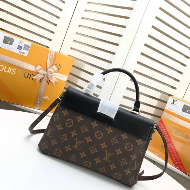 Louis Vuitton Dauphine Sac Tote Marron Toile Monogram et Cuir Noir 8