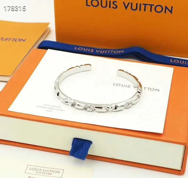 Louis Vuitton Faceted Geometric Open Cuff Bracelets 4