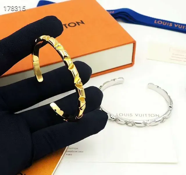 Louis Vuitton Faceted Geometric Open Cuff Bracelets 5
