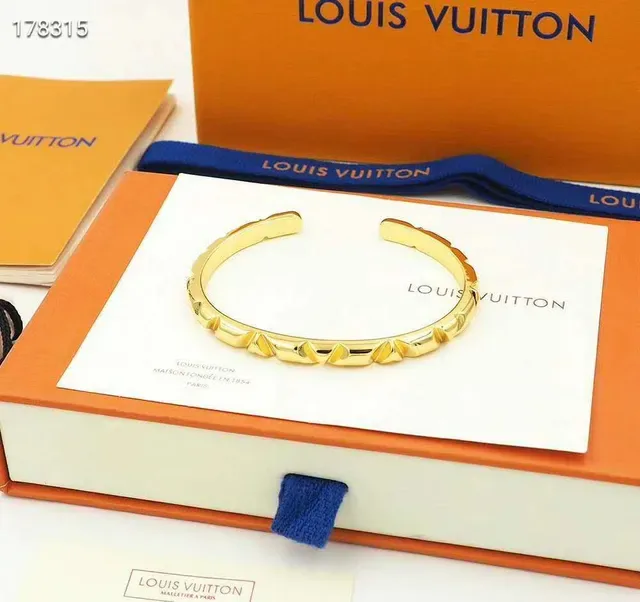 Louis Vuitton Faceted Geometric Open Cuff Bracelets 7