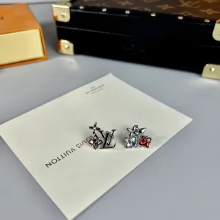 Louis Vuitton Flower Monogram Crystal Stud Earrings
