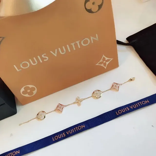 Louis Vuitton Flower Motif Pavé Chain Bracelet 4