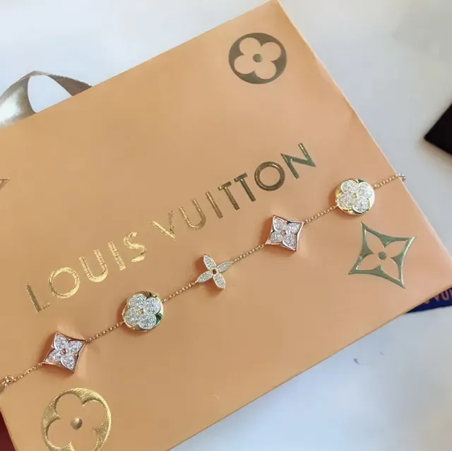 Louis Vuitton Flower Motif Pavé Chain Bracelet 5