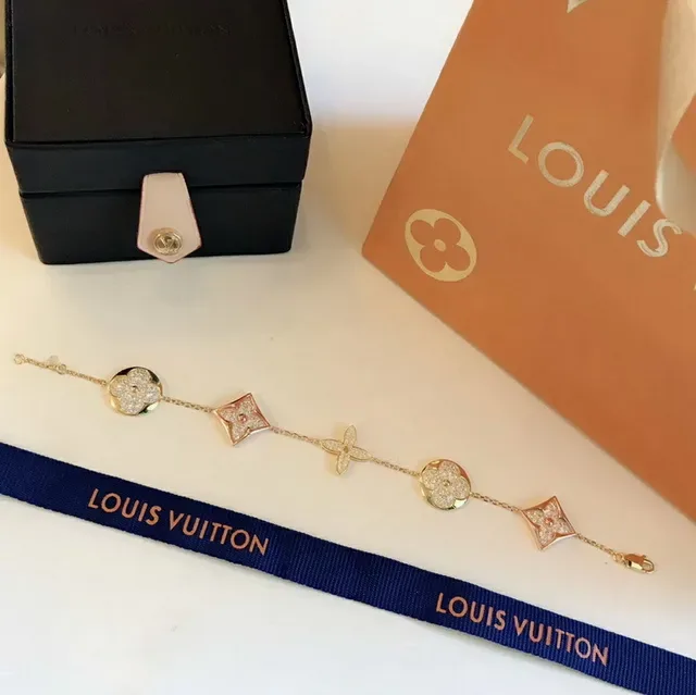 Louis Vuitton Flower Motif Pavé Chain Bracelet 8