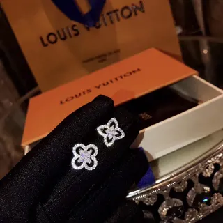 Louis Vuitton Flower-Shaped Pavé Crystal Stud Earrings