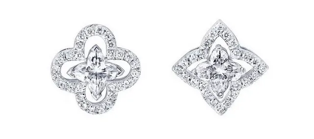 Louis Vuitton Flower-Shaped Pavé Crystal Stud Earrings 5