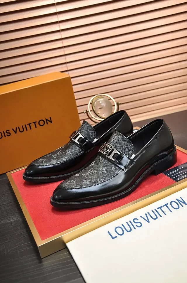 Louis Vuitton Horsebit Loafer Black Monogram Patent Leather Loafers 4