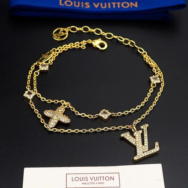 Louis Vuitton Iconic Monogram Crystal-Embellished Multi-Chain Bracelet 7