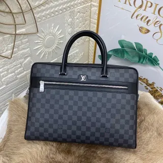 Louis Vuitton Initiales Damier Graphite Checkered Canvas Tote Bag
