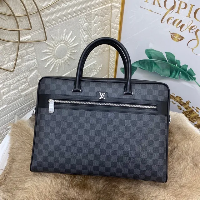 Louis Vuitton Initiales Damier Graphite Checkered Canvas Tote Bag 5