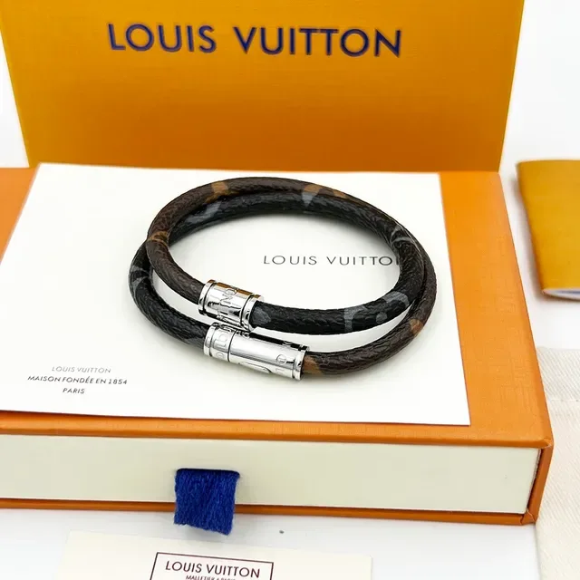 Louis Vuitton Keep It Double Monogram Brown and Gray Monogram Cord Bracelet 2