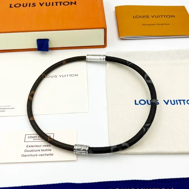 Louis Vuitton Keep It Double Monogram Brown and Gray Monogram Cord Bracelet 3