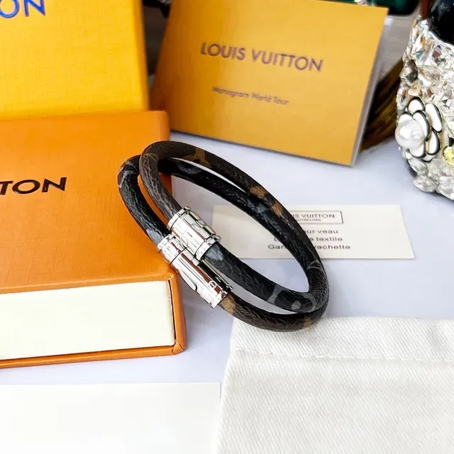 Louis Vuitton Keep It Double Monogram Brown and Gray Monogram Cord Bracelet 4