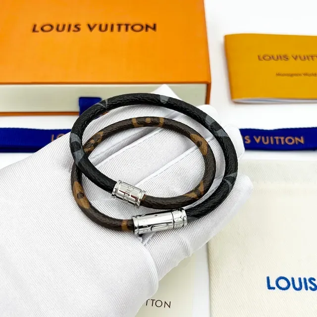 Louis Vuitton Keep It Double Monogram Brown and Gray Monogram Cord Bracelet 6