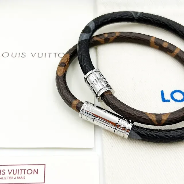 Louis Vuitton Keep It Double Monogram Brown and Gray Monogram Cord Bracelet 7