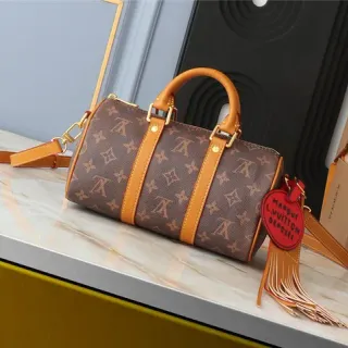 Louis Vuitton Keepall Bandoulière Monogram Canvas Marrón y Beige Bolso Boston