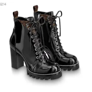 Louis Vuitton Le Cagole Black Patent Leather Ankle Boots