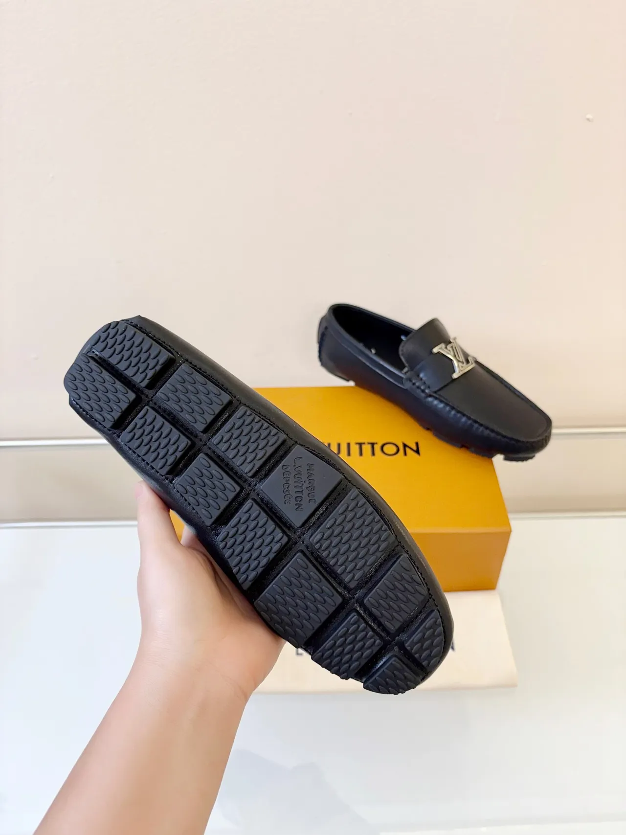Louis Vuitton Loafer Black Leather LV Buckle Loafers 5