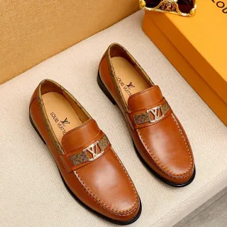 Louis Vuitton Mocasin Cuero Tan Correa Monograma Mocasines