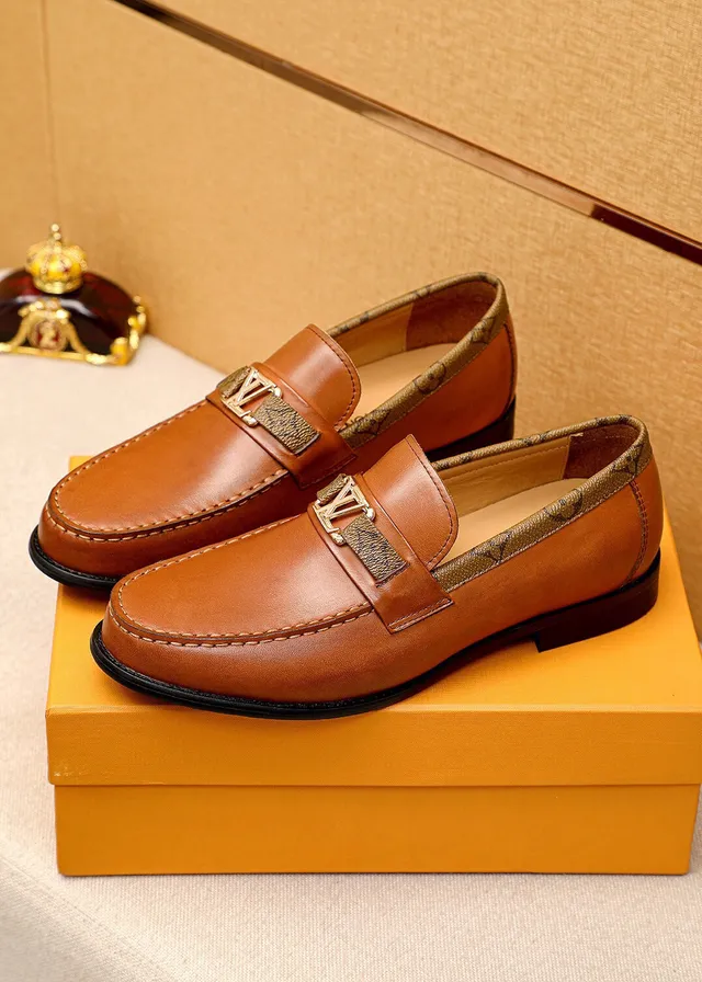 Louis Vuitton Loafer Tan Leather Monogram Strap Loafers 2