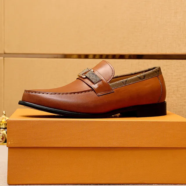 Louis Vuitton Loafer Tan Leather Monogram Strap Loafers 4
