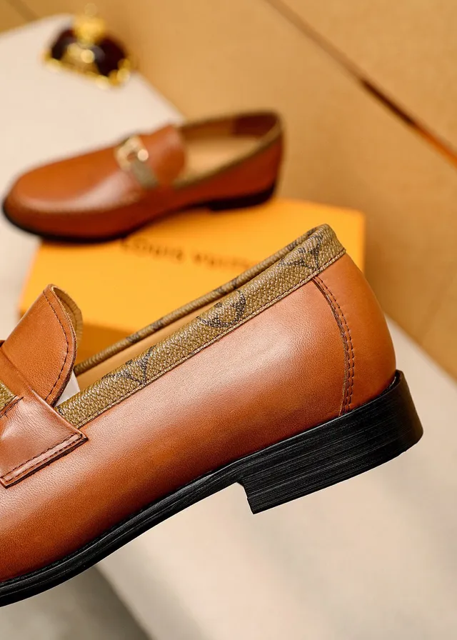 Louis Vuitton Loafer Tan Leather Monogram Strap Loafers 6